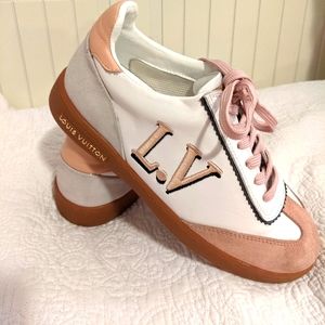 Louis Vuitton pink running shoes